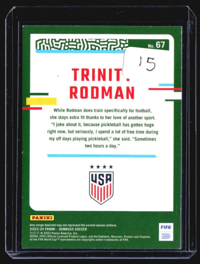2023-24 Panini Donruss FIFA - Optic #67 Trinity Rodman Teal /199