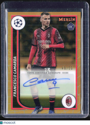2023-24 Topps Merlin Auto #AH-FC Francesco Camarda Rc Gold Refractor /50