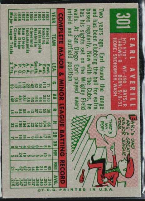 1959 Topps - #301 Earl Averill, Jr (RC)
