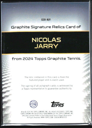 2024 Topps Graphite Nicolas Jarry Relic Auto #GSR-NJY