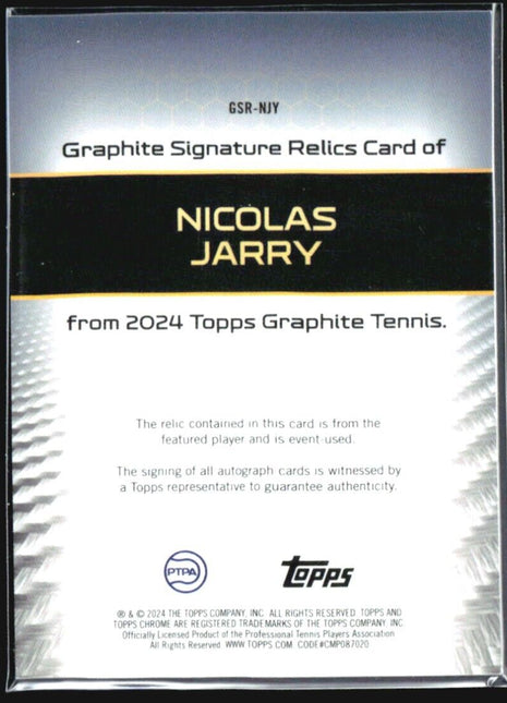 2024 Topps Graphite Nicolas Jarry Relic Auto #GSR-NJY