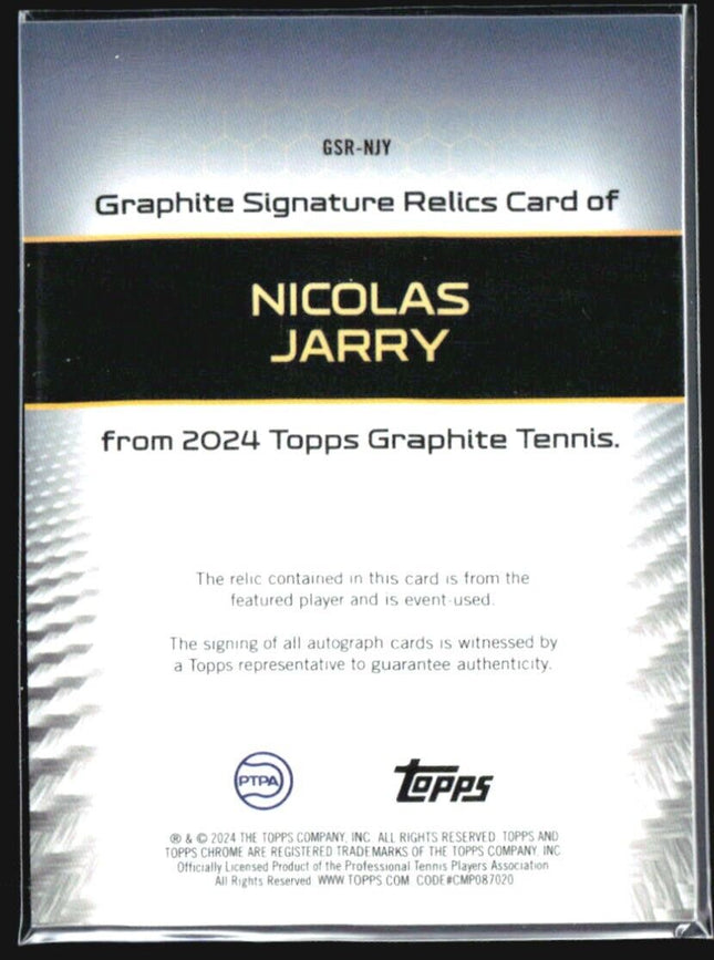 2024 Topps Graphite Nicolas Jarry Relic Auto #GSR-NJY