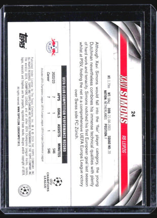 2023-24 Topps Chrome UEFA Club Competitions - #24 Xavi Simons Green /225