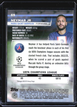 2022-23 Topps Stadium Club Chrome UEFA Club Competitions - #69 Neymar Jr