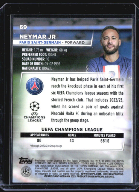 2022-23 Topps Stadium Club Chrome UEFA Club Competitions - #69 Neymar Jr
