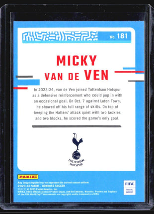 2023-24 Panini Donruss FIFA - Rated Rookie #181 Micky van de Ven (RC) Silver Ice