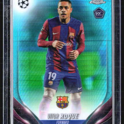 2023-24 Topps Chrome UEFA Club Competitions - #28 Vitor Roque (RC) Aqua