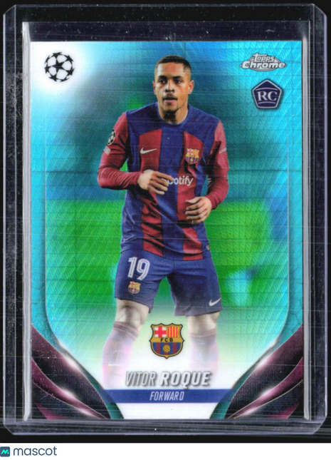 2023-24 Topps Chrome UEFA Club Competitions - #28 Vitor Roque (RC) Aqua