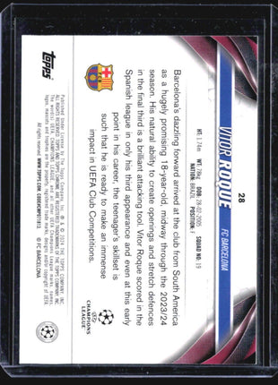 2023-24 Topps Chrome UEFA Club Competitions - #28 Vitor Roque (RC) Aqua