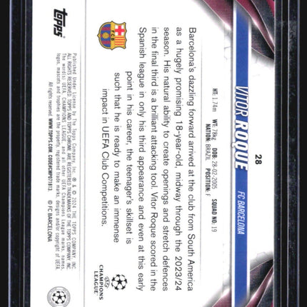 2023-24 Topps Chrome UEFA Club Competitions - #28 Vitor Roque (RC) Aqua