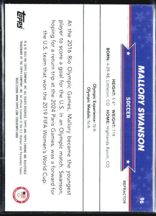 2024 Topps Chrome U.S. Olympic Team and Hopefuls - #96 Mallory Swanson