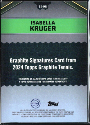 2024 Topps Graphite Isabella Kruger Green Refractor Auto /75