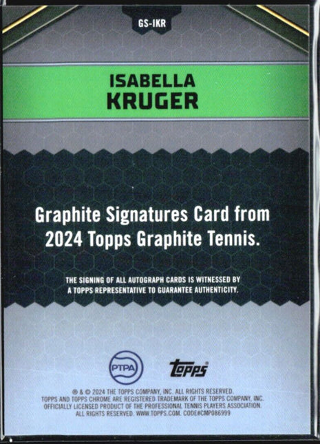 2024 Topps Graphite Isabella Kruger Green Refractor Auto /75