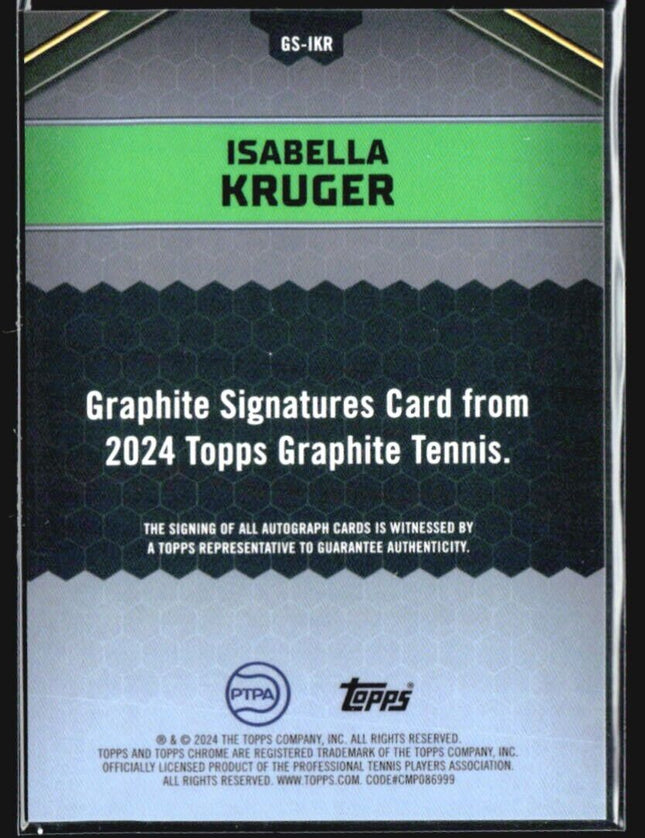 2024 Topps Graphite Isabella Kruger Green Refractor Auto /75