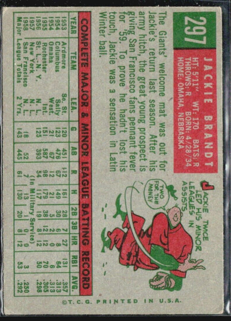 1959 Topps - #297 Jackie Brandt (RC)
