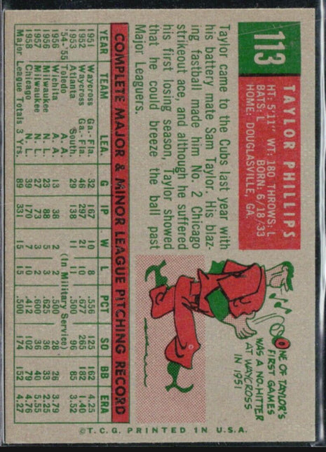 1959 Topps - #113 Taylor Phillips