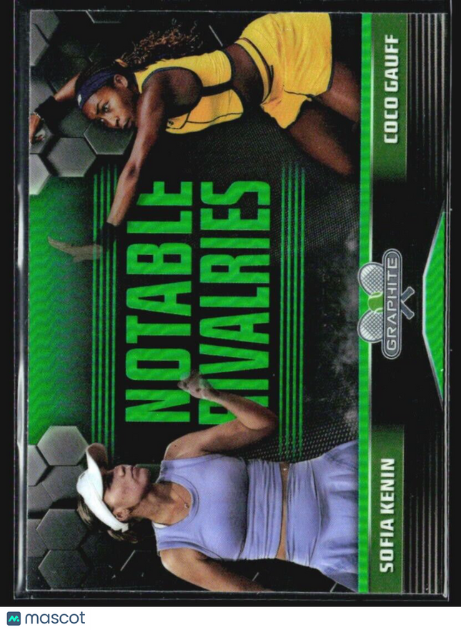 2024 Topps Graphite Notable Rivalries Sofia Kenin Coco Gauff Green Refractor /75