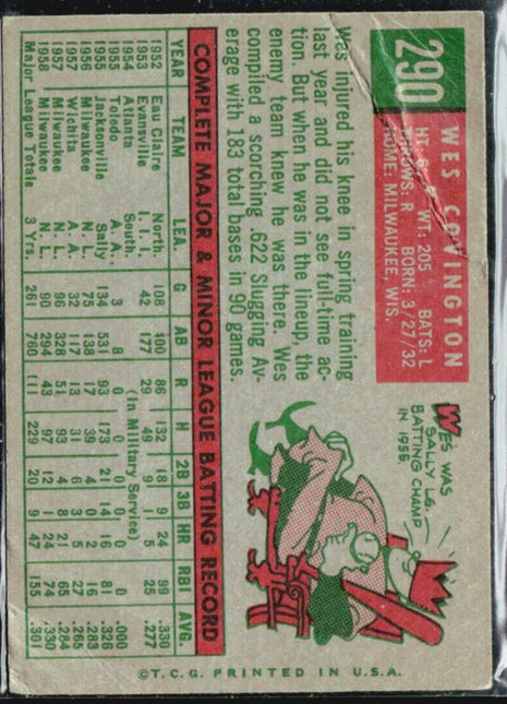 1959 Topps - #290 Wes Covington