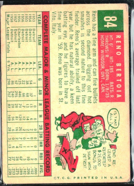 1959 Topps - #84 Reno Bertoia