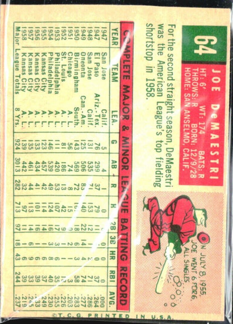 1959 Topps - #64 Joe DeMaestri