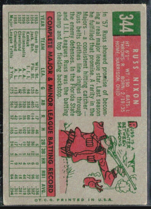 1959 Topps - #344 Russ Nixon
