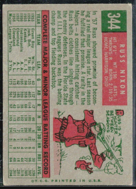 1959 Topps - #344 Russ Nixon