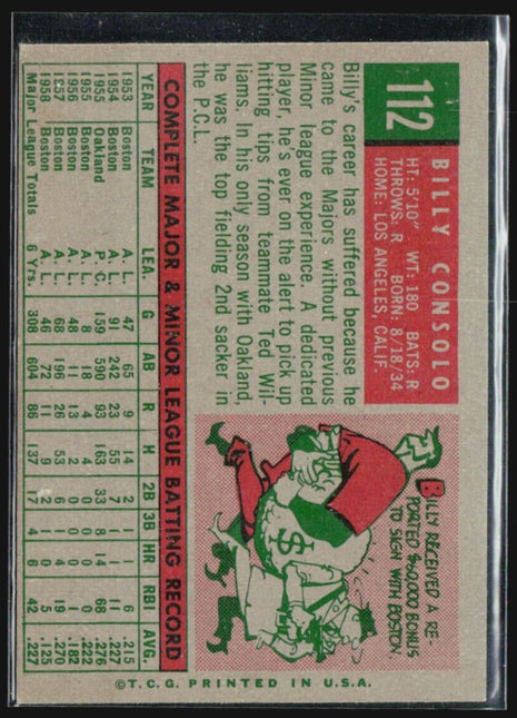 1959 Topps - #112 Billy Consolo