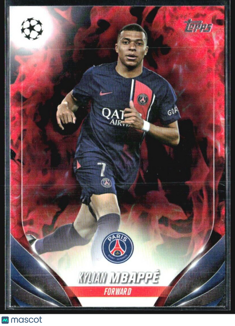 2023-24 Topps UEFA Club Competitions - #21 Kylian Mbappe Fire Foil