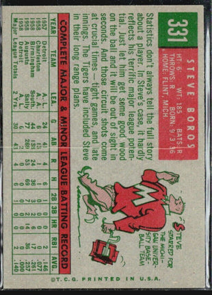 1959 Topps - #331 Steve Boros