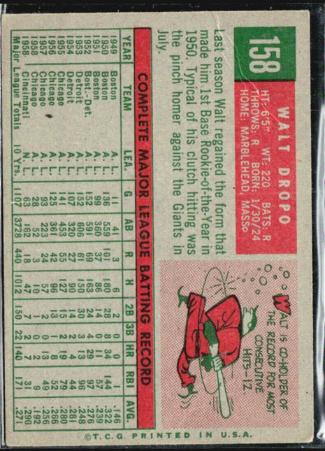 1959 Topps - #158 Walt Dropo