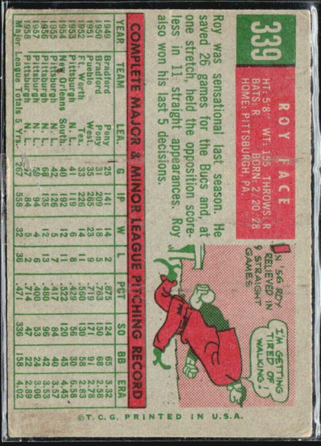 1959 Topps - #339 Roy Face