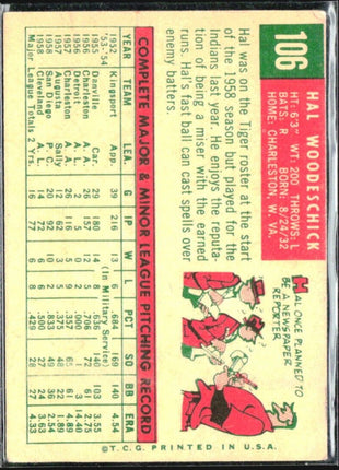 1959 Topps - #106 Hal Woodeshick (RC)