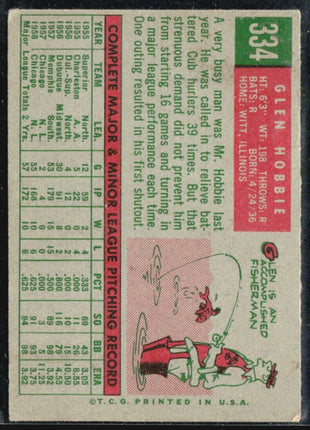 1959 Topps - #334 Glen Hobbie