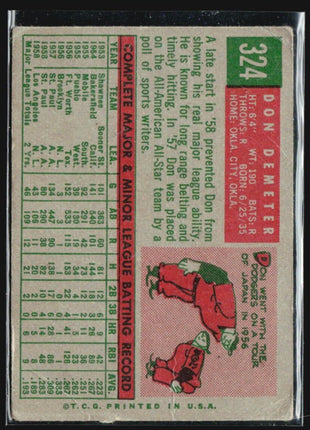 1959 Topps - #324 Don Demeter