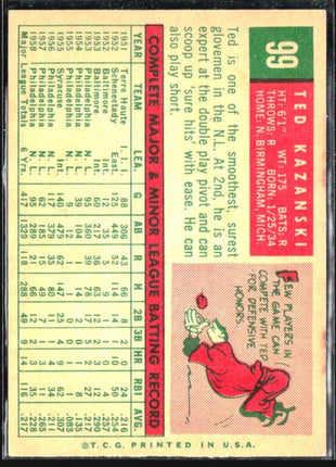 1959 Topps - #99 Ted Kazanski