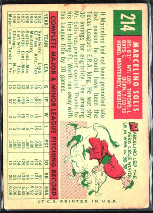 1959 Topps - white back #214 Marcelino Solis (RC)