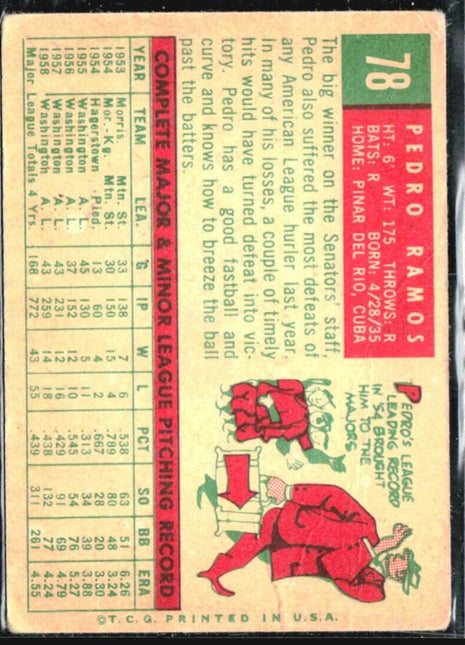 1959 Topps - #78 Pedro Ramos
