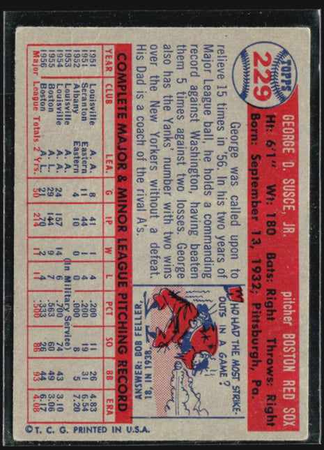 1957 Topps - #229 George Susce