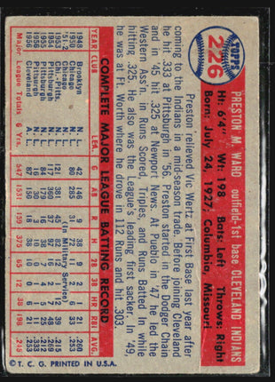 1957 Topps - #226 Preston Ward