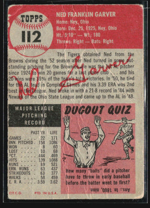 1953 Topps - #112 Ned Garver