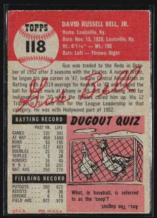 1953 Topps - #118 Gus Bell