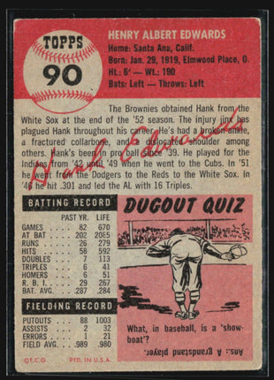 1953 Topps - #90 Hank Edwards
