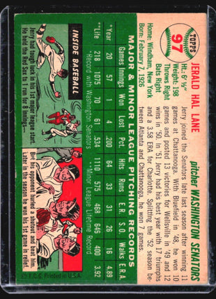 1954 Topps - #97 Jerry Lane (RC)