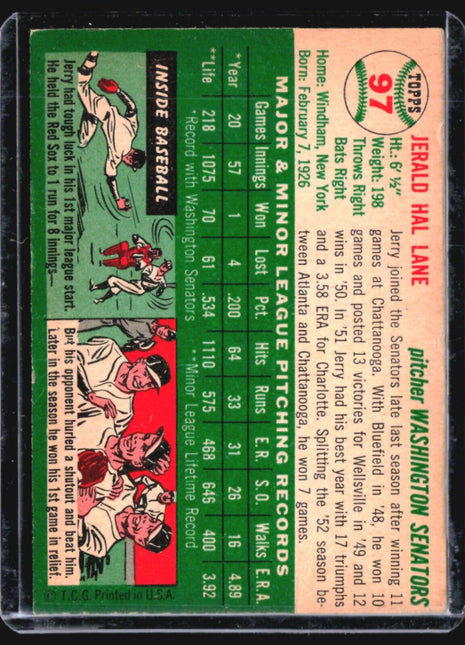 1954 Topps - #97 Jerry Lane (RC)