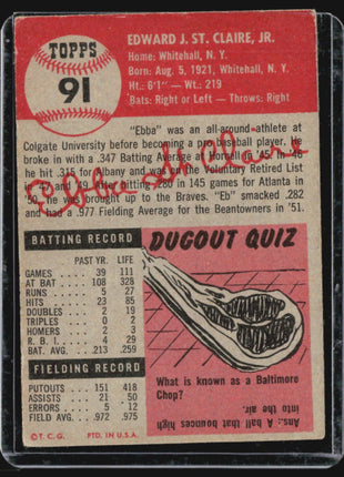1953 Topps - #91 Ebba St. Claire