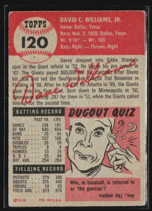 1953 Topps Davey Williams #120