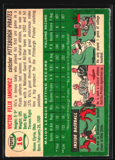 1954 Topps -  #16 Vic Janowicz