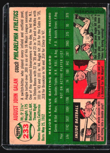 1954 Topps - #233 Augie Galan