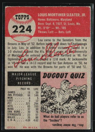 1953 Topps - High # #224 Lou Sleater