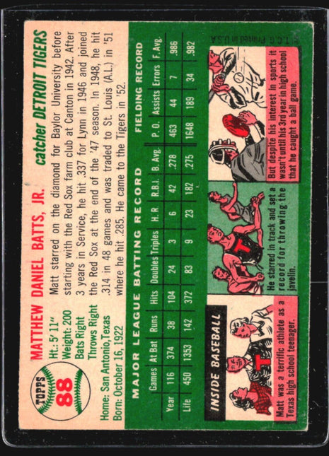 1954 Topps - #88 Matt Batts
